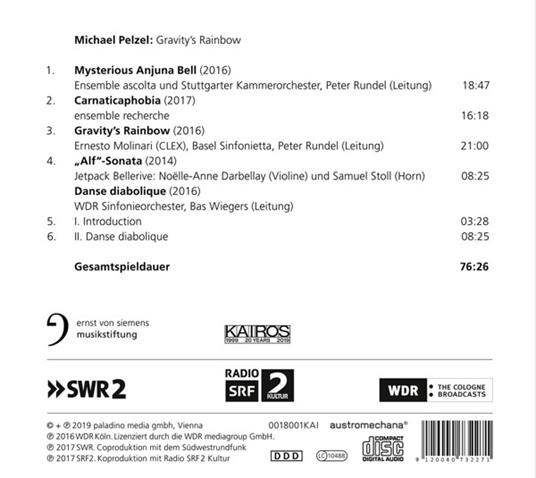 Gravity's Rainbow - CD Audio di Michael Pelzel - 2