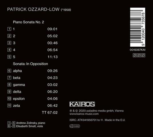 Patrick Ozzard-Low - In Opposition - CD Audio - 2