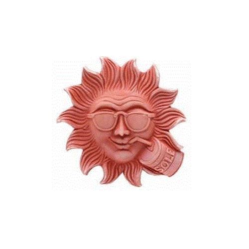 Decorazione Sole Sereno Rifinita A Mano 26 Cm In Terracotta Arredamento Esterno Decorazione Murale