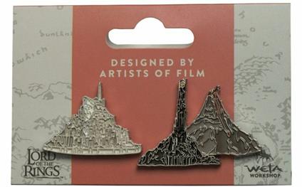 Lord Of The Rings Minas Tirith And Barad Dur Mt Doom Pin Set