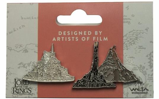 Lord Of The Rings Minas Tirith And Barad Dur Mt Doom Pin Set