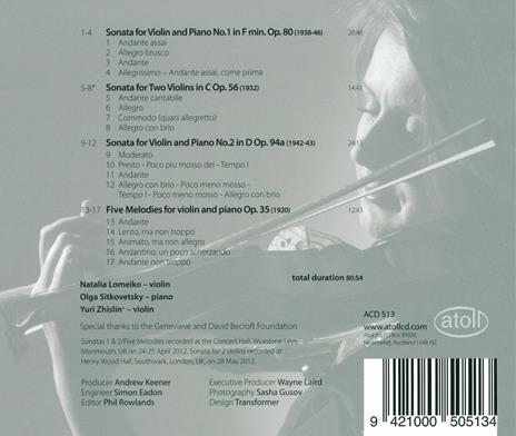 Sonate per Violino - CD Audio di Sergei Prokofiev - 2