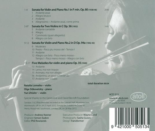 Sonate per Violino - CD Audio di Sergei Prokofiev - 2