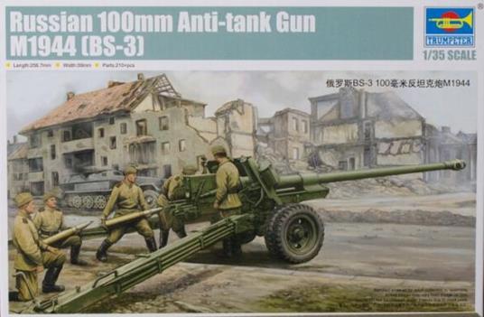 Russian 100 Mm Anti-Tank Gun M1944 Bs-3 Cannone Plastic Kit 1:35 Model Tp2331