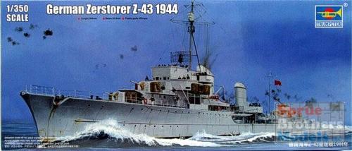 German Zerstorer Z-43 Destroyer 1944 Battleship Plastic Kit 1:350 Model Tr 05323 - 2