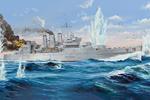 Hms Cornwall Battleship 1:350 Plastic Model Kit Riptr 05353
