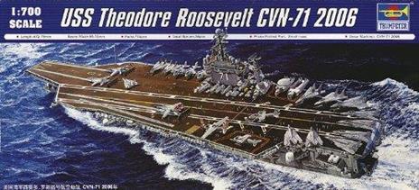 Uss Theodore Roosevelt Cvn-71 2006 Ship Nave Portaerei Plastic Kit 1:700 Model Tr 05754