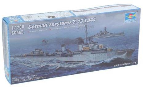 German Destroyer Zerstorer Z-43 1944 Battleship Plastic Kit 1:700 Model Tr 05789 - 2