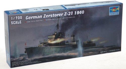 German Destroyer Zerstorer Z-21 1940 Battleship Plastic Kit 1:700 Model Tp5792