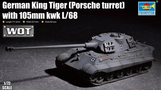 German King Tiger Porsche Turret With 105Mm Kwk L/68 Tank 1:72 Model Riptr 07161
