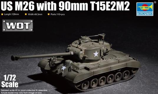 Us M26 With 90Mm T15E2M2 Tank 1:72 Plastic Model Kit Riptr 07170 - 2