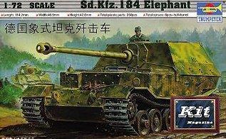 German Sd.Kfz.184 Elephant Panzer Tank Plastic Kit 1:72 Model Tp7204 - 2