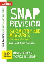 AQA GCSE 9-1 Maths Foundation Geometry and Measures (Papers 1, 2 & 3) Revision Guide: Ideal for Home Learning, 2023 and 2024 Exams