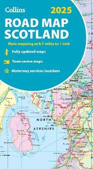 2025 Collins Road Map of Scotland: Folded Road Map