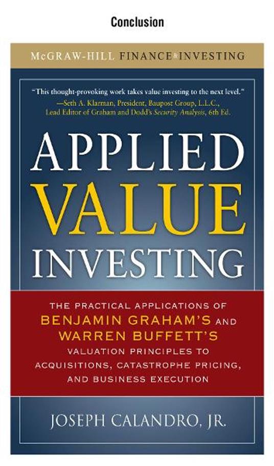 Applied Value Investing, Conclusion: