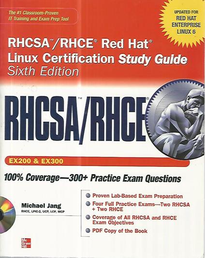 RHCSA/RHCE Red Hat Linux Certification Study Guide (EX200 & EX300). Con CD-ROM - Michael Jang - copertina