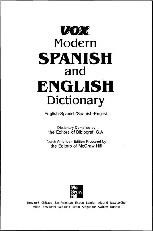 Vox Modern Spanish and English Dictionary