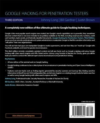 Google Hacking for Penetration Testers - Johnny Long,Bill Gardner,Justin Brown - cover