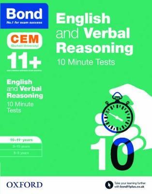 Bond 11+: English & Verbal Reasoning: CEM 10 Minute Tests: Ready for the 2024 exam: 10-11 years - Michellejoy Hughes,Bond 11+ - cover