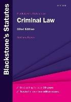 Blackstone's Statutes on Criminal Law - cover