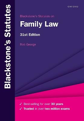 Blackstone's Statutes on Family Law - Rob George - cover