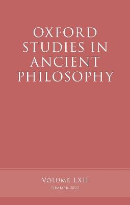 Oxford Studies in Ancient Philosophy, Volume 62 - cover