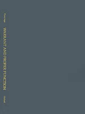 Warrant and Proper Function - Alvin Plantinga - cover