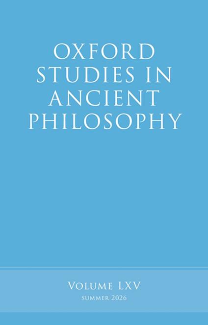 Oxford Studies in Ancient Philosophy