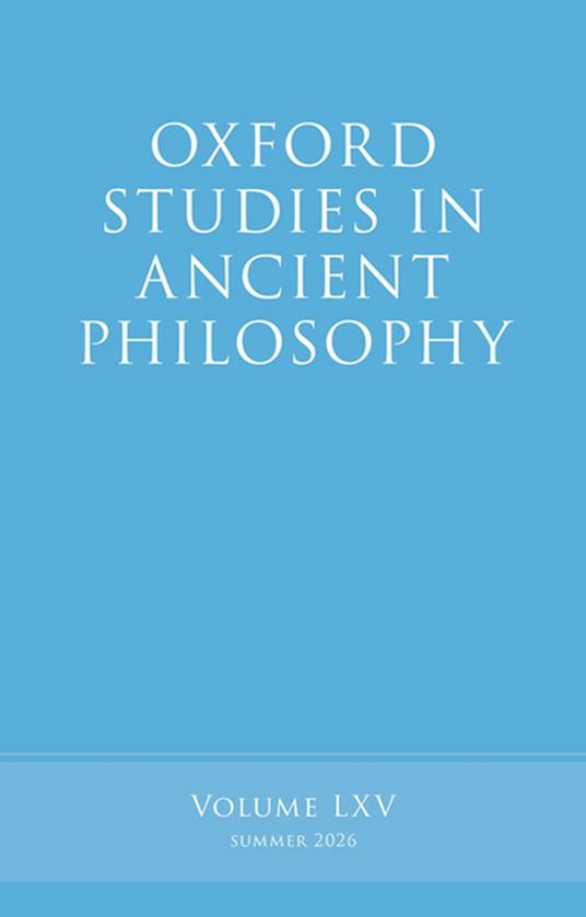 Oxford Studies in Ancient Philosophy
