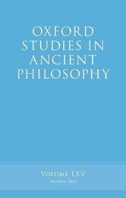 Oxford Studies in Ancient Philosophy: Volume LXV - cover