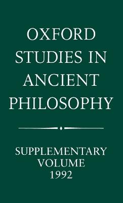 Methods of Interpreting Plato and his Dialogues: Oxford Studies in Ancient Philosophy: Supplementary Volume, 1992 - cover