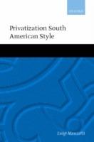 Privatization South American Style - Luigi Manzetti - cover