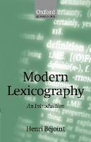 Modern Lexicography: An Introduction - Henri Béjoint - cover