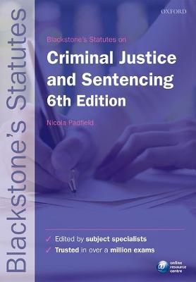 Blackstone's Statutes on Criminal Justice & Sentencing - cover