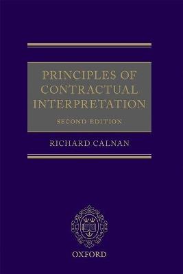 Principles of Contractual Interpretation - Richard Calnan - cover