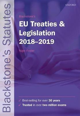 Blackstone's EU Treaties & Legislation 2018-2019 - cover