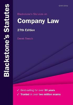 Blackstone's Statutes on Company Law - Derek French - cover