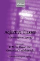 Adjective Classes: A Cross-linguistic Typology - cover