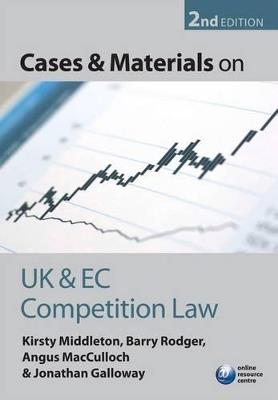 Cases and Materials on UK and EC Competition Law - Kirsty Middleton,Barry Rodger,Angus MacCulloch - cover