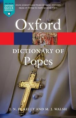 A Dictionary of Popes - J N D Kelly,Michael Walsh - cover