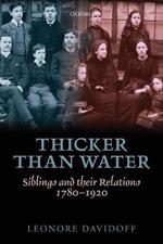 Thicker than Water: Siblings and their Relations, 1780-1920