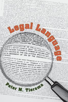 Legal Language - Peter M. Tiersma - cover