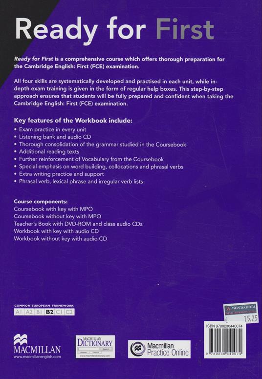 Ready for First 3rd Edition Workbook + Audio CD Pack with Key - Roy Norris - 2