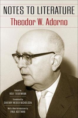 Notes to Literature - Theodor W. Adorno - cover