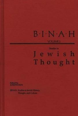 Binah: Volume II; Studies in Jewish Thought - cover