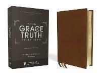 NASB, The Grace and Truth Study Bible, Premium Goatskin Leather, Brown, Premier Collection, Black Letter, 1995 Text, Art Gilded Edges, Comfort Print - cover