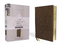 NASB, Thinline Bible, Large Print, Passaggio Setting, Leathersoft, Brown, Red Letter, 1995 Text, Comfort Print: Elegantly uniting single and double columns into one Passaggio Setting Bible design - Zondervan - cover