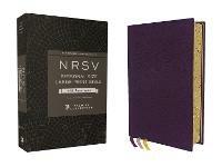 NRSV, Personal Size Large Print Bible with Apocrypha, Premium Goatskin Leather, Purple, Premier Collection, Printed Page Edges, Comfort Print - Zondervan - cover