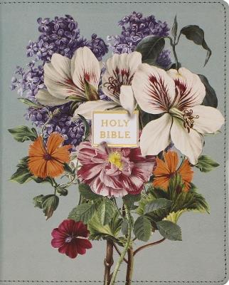 NIV, Artisan Collection Bible, Large Print, Leathersoft, Sage Floral, Red Letter, Comfort Print - Zondervan - cover