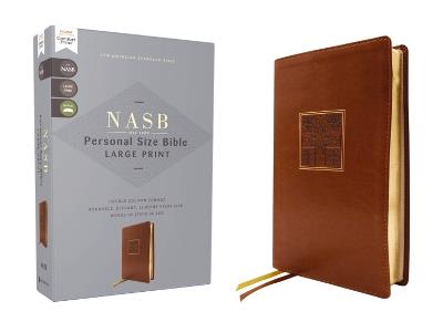 NASB, Personal Size Bible, Large Print, Leathersoft, Brown, Red Letter, 1995 Text, Comfort Print - Zondervan - cover